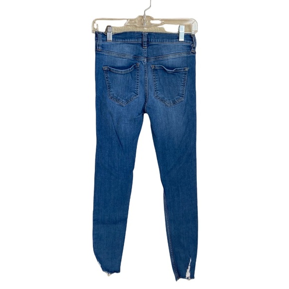 Free People Blue Distressed Women Jeans - Picture 2 of 4